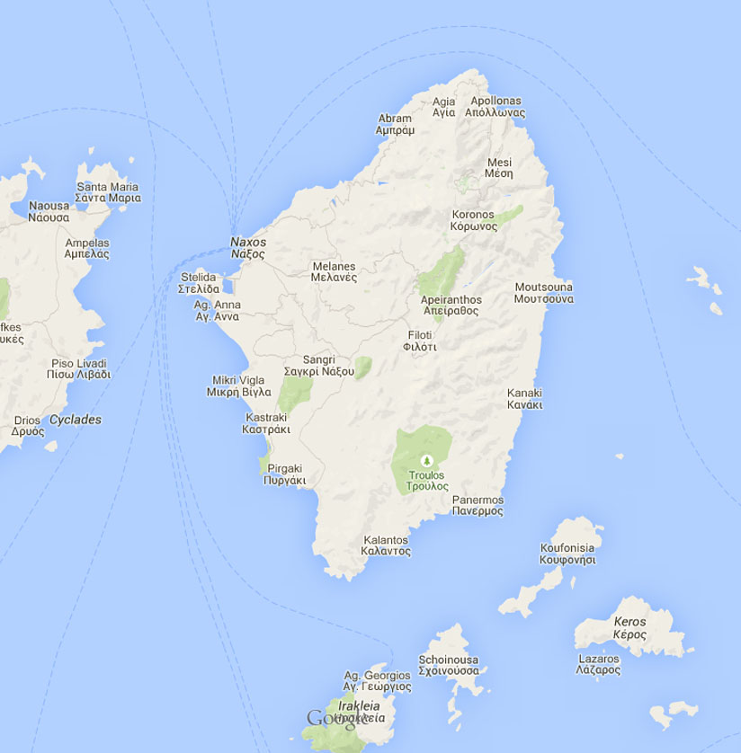 Interactive map of Naxos island