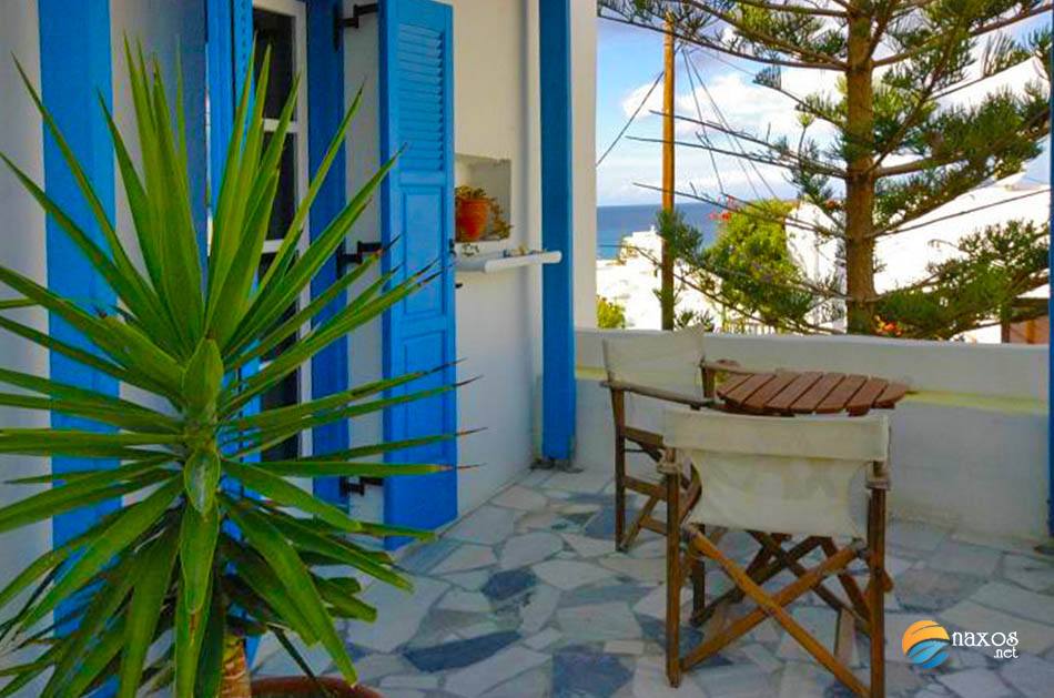 A furnished balcony at Anixis Hotel