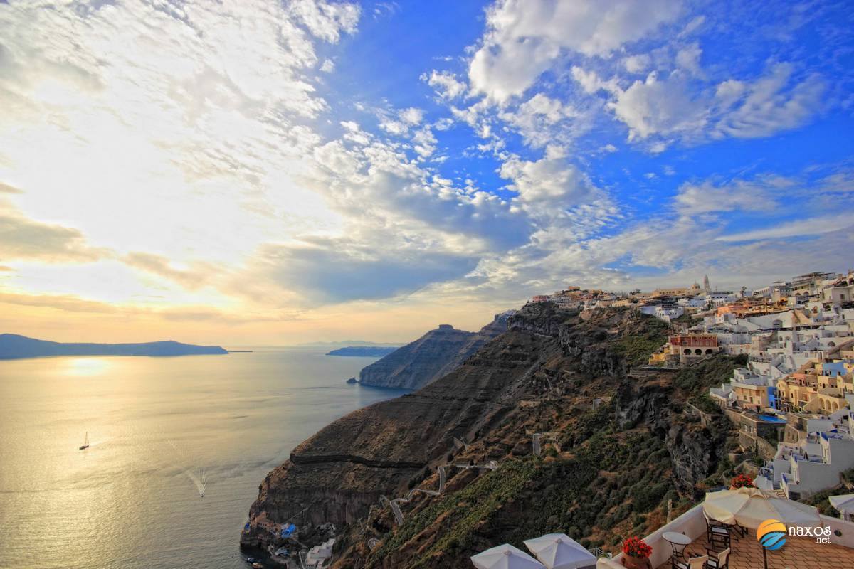 Santorini island in Cyclades, Greece