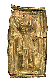 Gold sheet with stamped representation of a child (12th century B.C.)