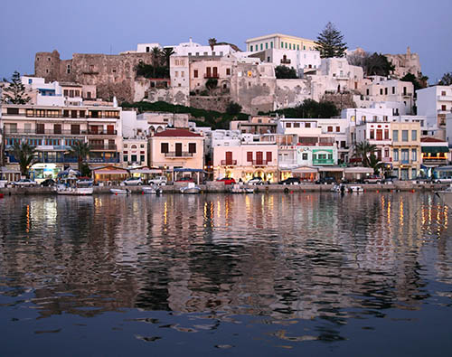 Naxos Town evening view